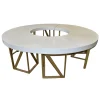 Mesa Serpentina o Dona 01 para eventos, ideal para interior, con cubierta triplay de pino.