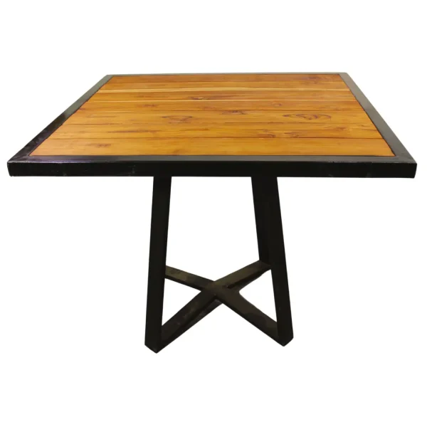 Mesa Hanna 06 para restaurante, ideal para exterior, hecho con madera de teca.