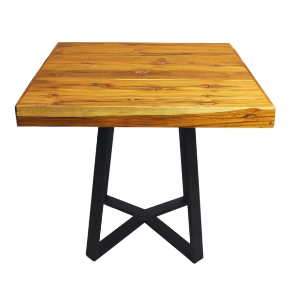 Mesa Hanna 04 para restaurante, ideal para exterior, hecho con madera de teca.