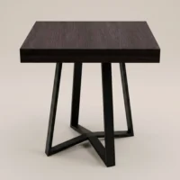 Mesa Hanna, cubierta de melamina corte 45 grados y base de acero con pintura electroestática. Ideal para el sector Horeca.