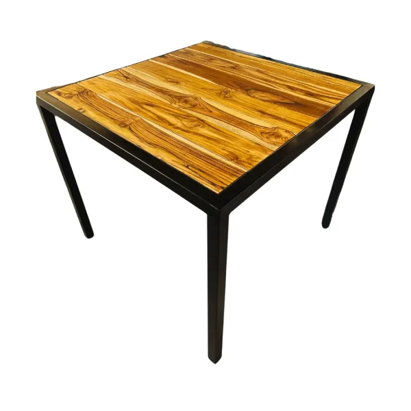 Mesa Jardín 06 para restaurante, ideal para exterior, hecho con madera de teca.