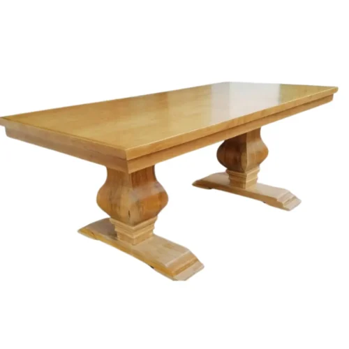 Mesa Pata Elefante 01 para eventos, ideal para interior, con cubierta de triplay de pino.