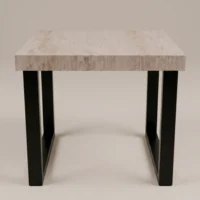 Mesa Portería, cubierta de melamina corte 45 grados y base de acero con pintura electroestática. Ideal para el sector Horeca.
