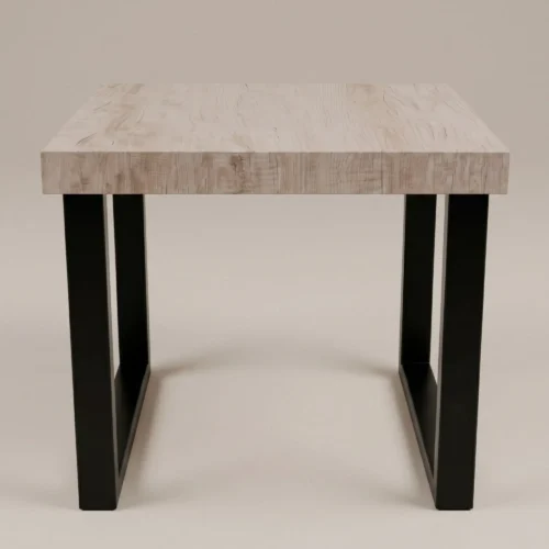 Mesa Portería, cubierta de melamina corte 45 grados y base de acero con pintura electroestática. Ideal para el sector Horeca.