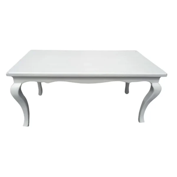 Mesa Provenzal 01 para eventos, ideal para interior, hecha con madera de pino color blanco.
