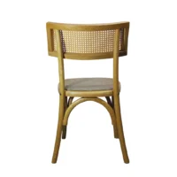 silla-candy-de-madera-07 Silla Candy, fabricada a base de madera de pino, con respaldo tejido de bejuco sintético y asiento tapizado. Ideal para interiores. Apilable.