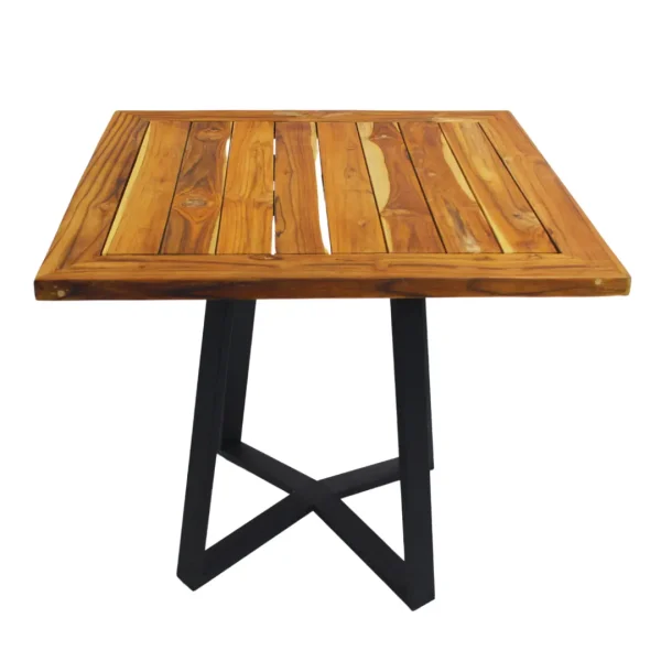 Mesa Hanna 05 para restaurante, ideal para exterior, hecho con madera de teca.