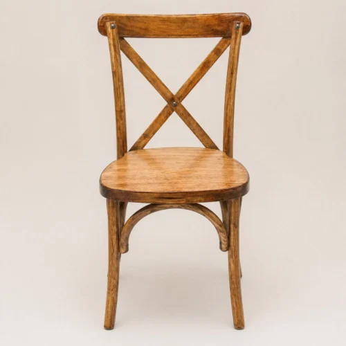 Silla Crossback de madera de pino, asiento tambor.