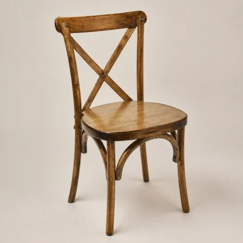 Silla Crossback de madera de pino, asiento tambor.