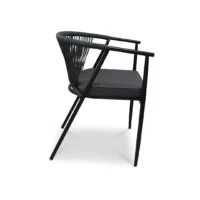 Silla Melodi metálica de acero tubular inoxidable, pintura electroestática. Asiento con cojín desmontable y respaldo tejido con cinta tipo agujeta. Ideal para el sector Horeca.