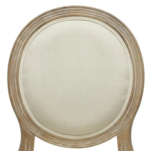Silla Luis XV de resina con respaldo y asiento tapizado. Ideal para eventos en el exterior.